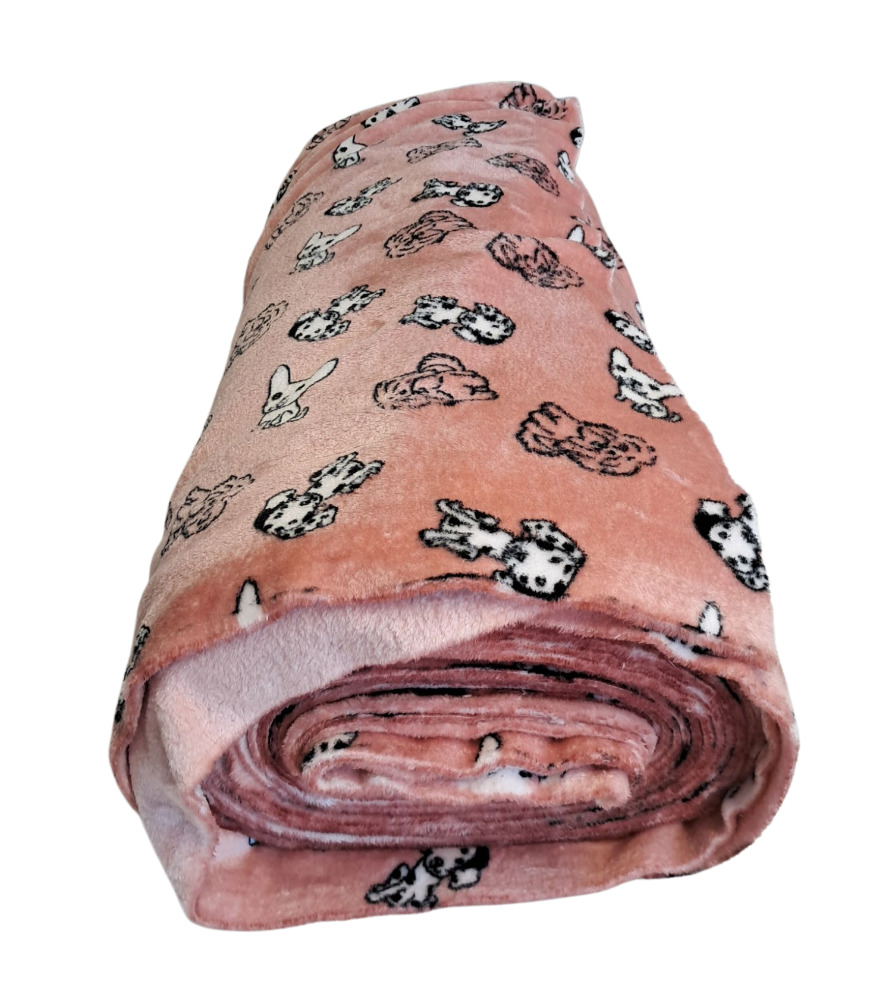Cuddle Fleece Koirat Roosa Ompelukankaat.fi